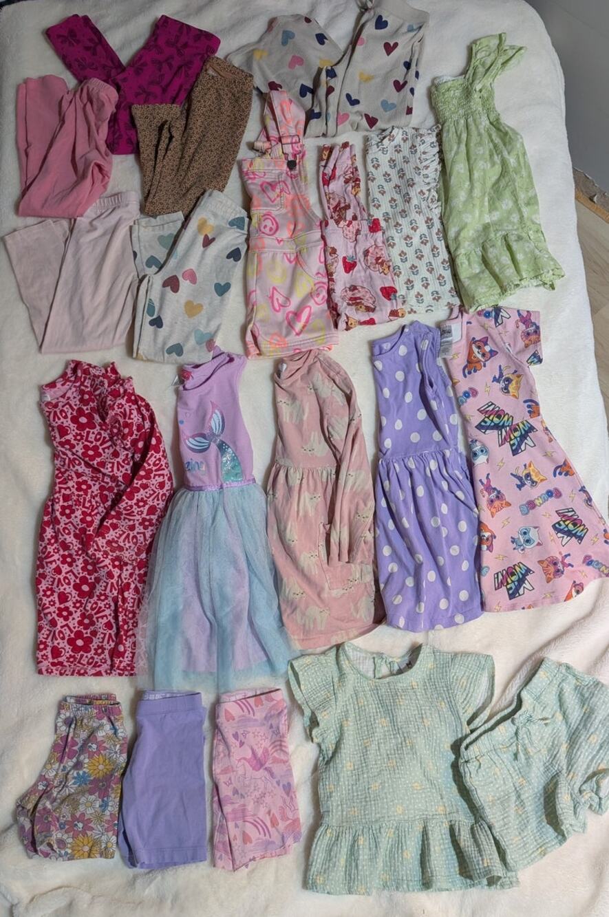 Girls 5T 6/6X Clothing Bundle | 20 Pc Dresses Leggings Shorts Hanna Primary